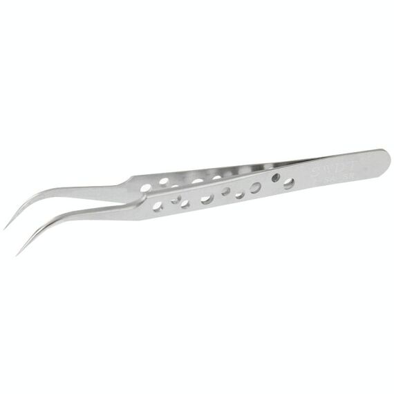 Pinzette curve in acciaio antimagnetico antiacido ad alta durezza