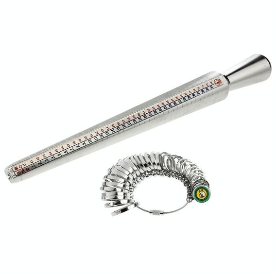 Misuratore a 4 scale EUR / US / GIAPPONE / HK Misuratore ad anello Misuratore di dita in metallo Strumento per misurare