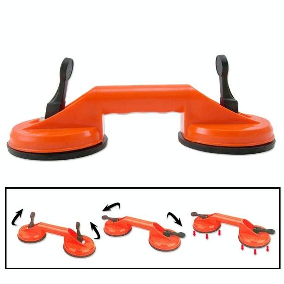 Strumento di riparazione impugnatura in vetro per estrattore di ammaccature a doppia ventosa per PC / laptop / iMac / TV LCD, diametro: 11,5 cm