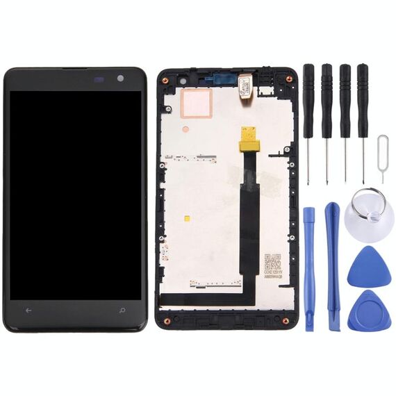 Display LCD + pannello touch con cornice per Nokia Lumia 625 (nero)
