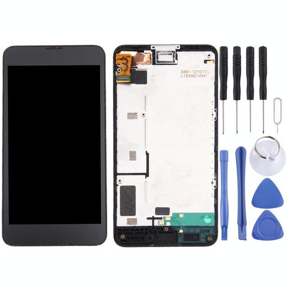 Display LCD + pannello touch con cornice per Nokia Lumia 630/635 (nero)