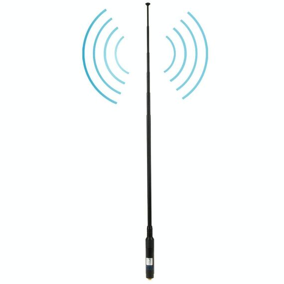 RH660S Dual Band 144 / 430MHz Antenna radio telescopica ad alto guadagno SMA-F per walkie-talkie, lunghezza antenna: 108,5 cm