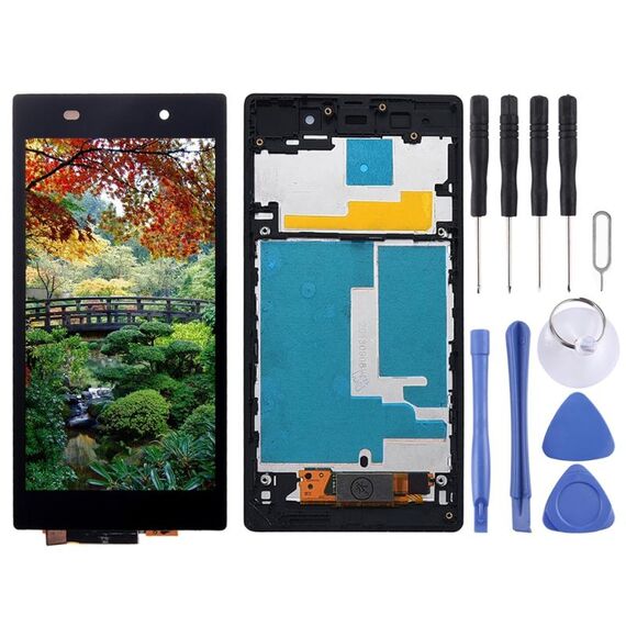 Display LCD + pannello touch con cornice per Sony Xperia Z1 / L39h / C6902 / C6903 / C6906 / C6943 (nero)