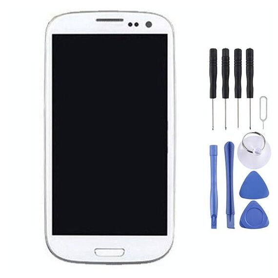 Schermo super amoled originale con touch e cornice per Galaxy SIII i9300 bianco 6922750536636