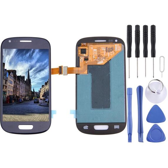 Schermo LCD originale Super AMOLED per Galaxy SIII mini / i8190 con digitalizzatore assemblaggio completo (blu)