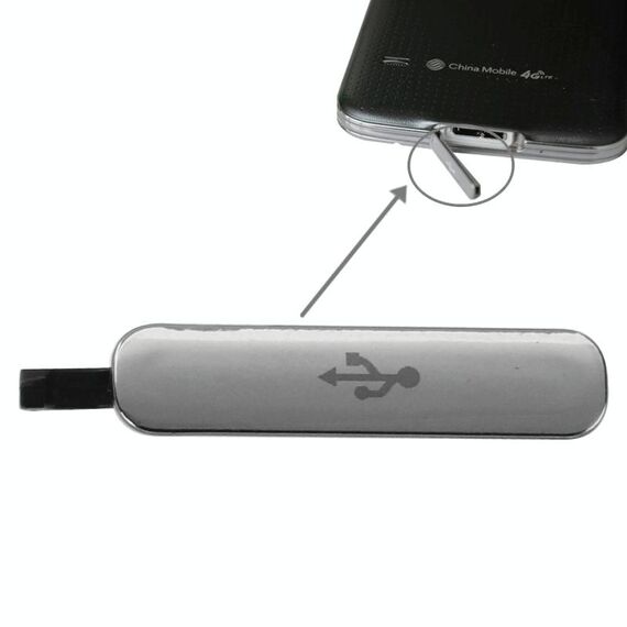 Per Galaxy S5 (argento) Coperchio antipolvere per porta dock per caricabatterie USB