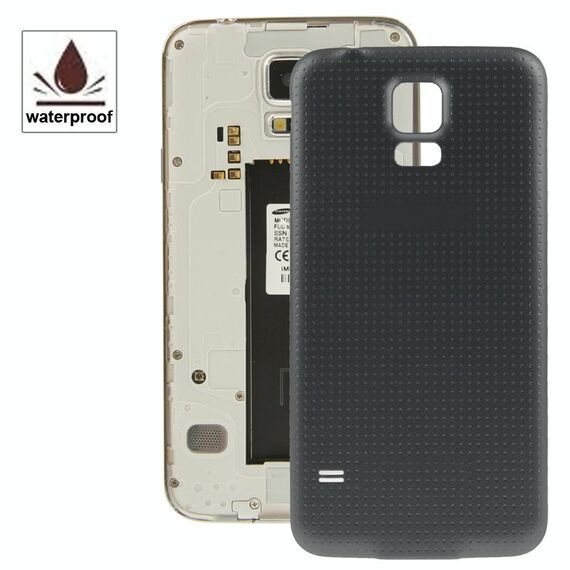 Per Galaxy S5 / G900 Coperchio dello sportello dell'alloggiamento della batteria in materiale plastico originale con funzione impermeabile (nero)