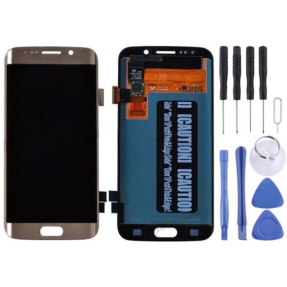 Display LCD originale + Touch Panel per Galaxy S6 edge / G925, G925F, G925FQ, G925I, G925A, G925T, G925S, G925K, G925L, G9250 (oro)
