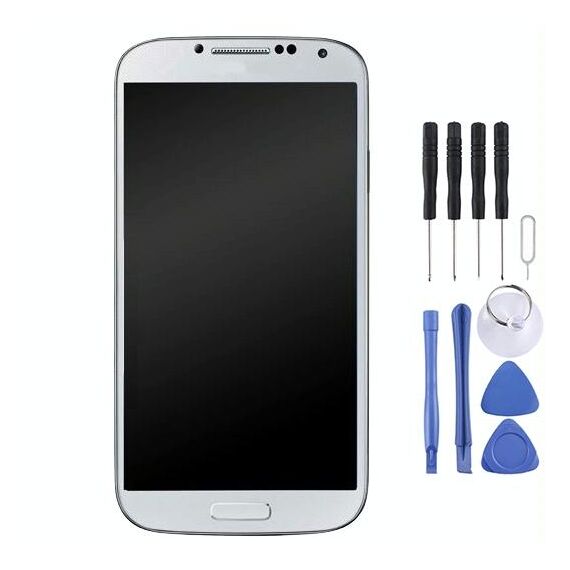 Display LCD originale + pannello touch con cornice per Galaxy S4 CDMA / i545 (bianco)