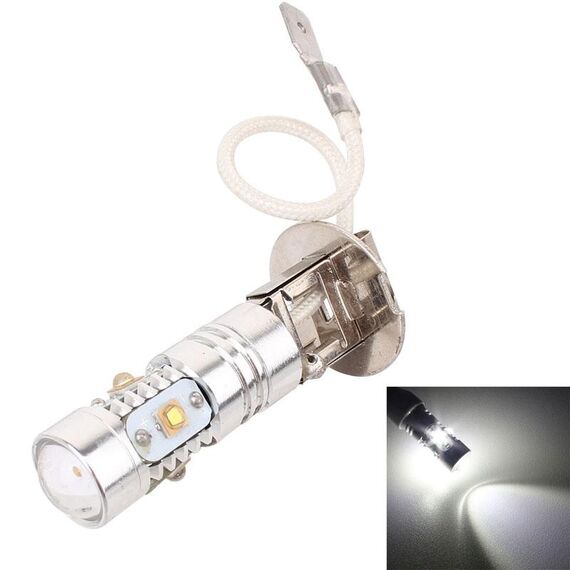 H3 25W 1250LM 6500K Luce bianca 5 XT-E LED Fendinebbia per auto, corrente costante, DC12-24V (argento + giallo)