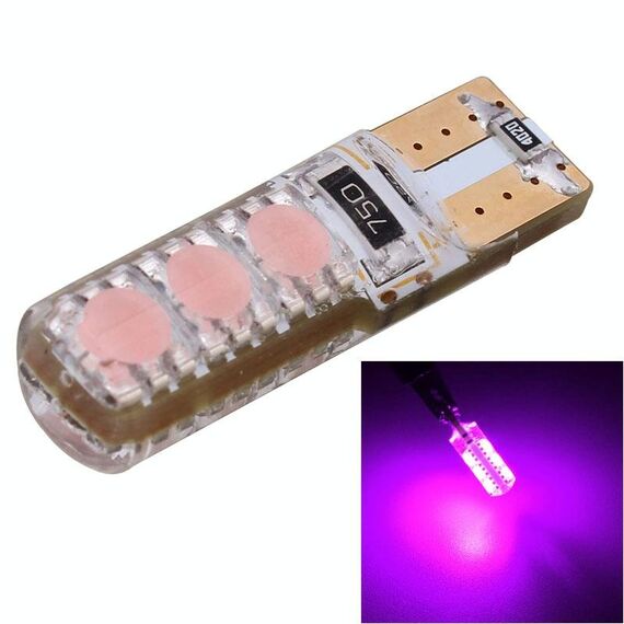10 PCS T10 3W 300LM Silicone 6 LED SMD 5050 Lampada per luci di ingombro per auto, DC 12V