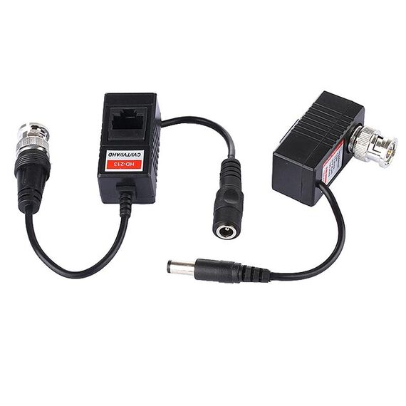 2 PCS HD 213A Coassiale CVI / TVI / AHD Video Audio Power Balun Transceiver