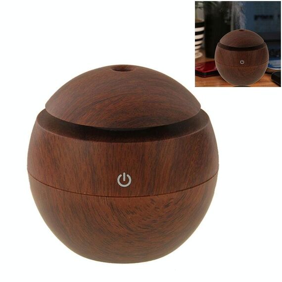 Umidificatore d'aria aromatico ad ultrasuoni 3W con struttura in legno ricaricabile USB LM-X1
