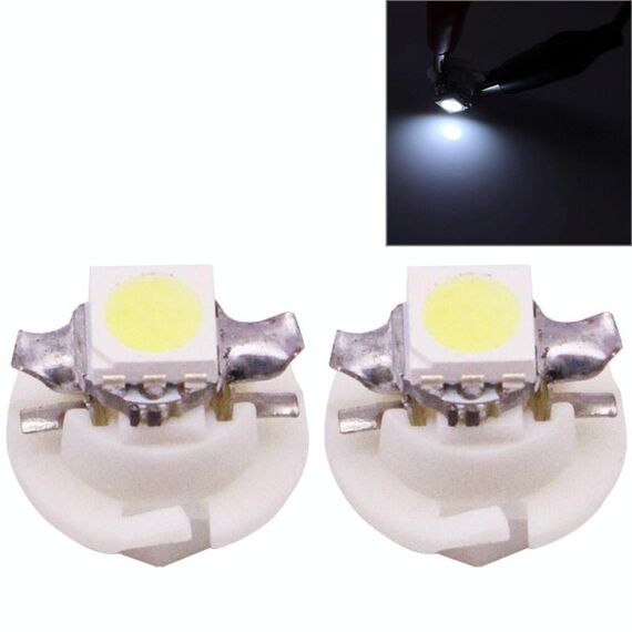 2 PCS B8.4 Luce bianca 0.2W 12LM 1 LED SMD 5050 LED Lampadina per strumenti Luce cruscotto per veicoli, DC 12V (bianca)