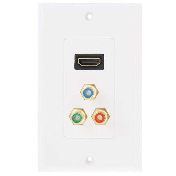 Spina femmina HDMI + 3 spine femmina RCA Pannello piastra a parete