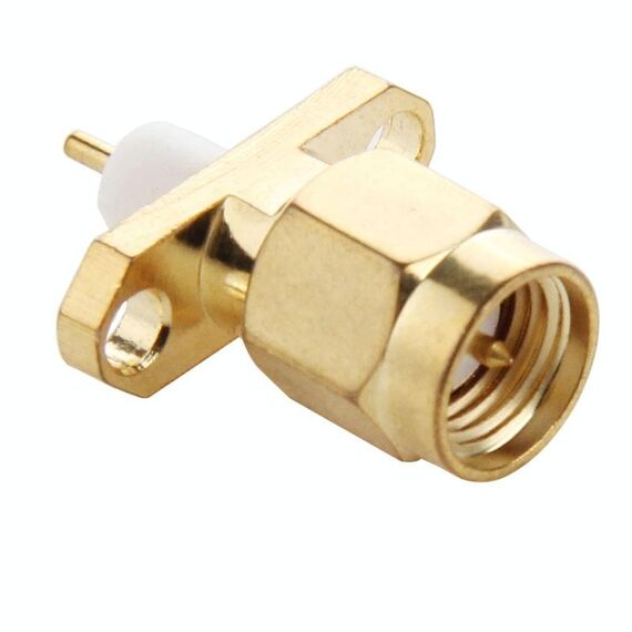 Adattatore per connettore a saldare dielettrico corto da pannello a 2 fori SMA placcato oro da 10 pezzi
