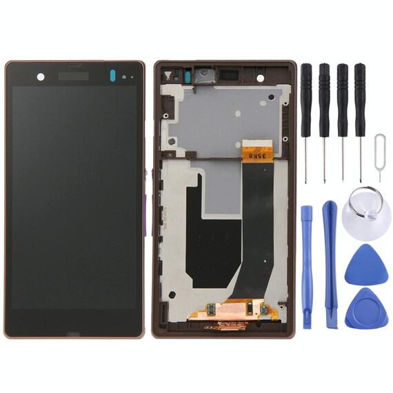 Display LCD + pannello touch con cornice per Sony Xperia Z / L36H / C6603 / C6602 (viola)