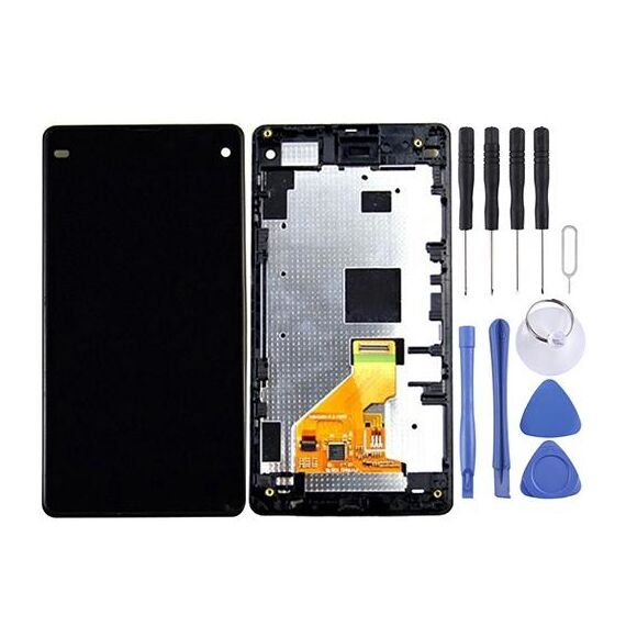 Display LCD + Touch Panel con cornice per Sony Xperia Z1 Compact (nero)