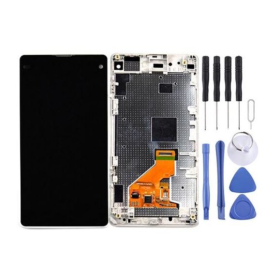 Display LCD + Touch Panel con cornice per Sony Xperia Z1 Compact (bianco)