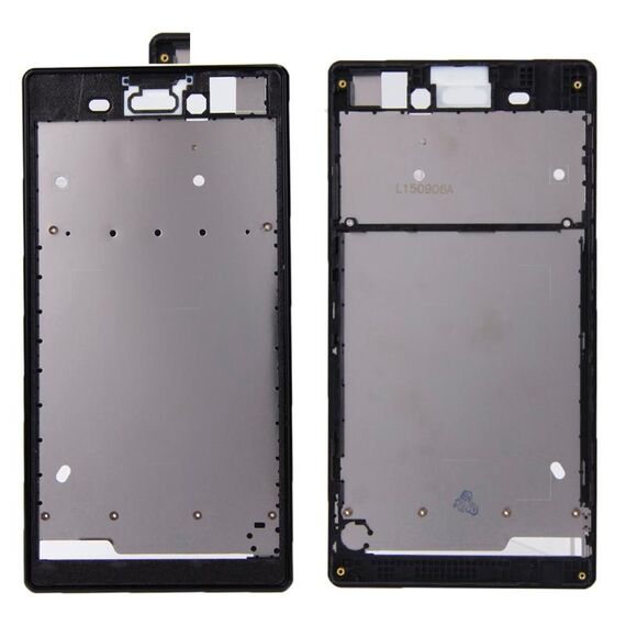 Custodia anteriore con adesivo adesivo per Sony Xperia T3 (nero)