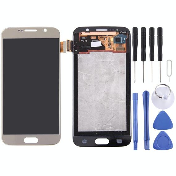 Schermo LCD originale e digitalizzatore assemblaggio completo per Galaxy S6 / G9200, G920F, G920FD, G920FQ, G920, G920A, G920T, G920S, G920K, G9208, G9208/SS, G9209 (oro)
