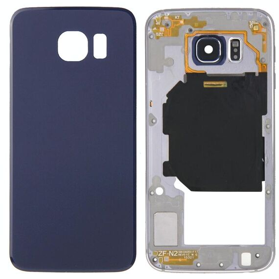Per Galaxy S6 / G920F Copertura completa dell'alloggiamento (Piastra posteriore Custodia Pannello obiettivo fotocamera + Coperchio posteriore batteria) (Blu)
