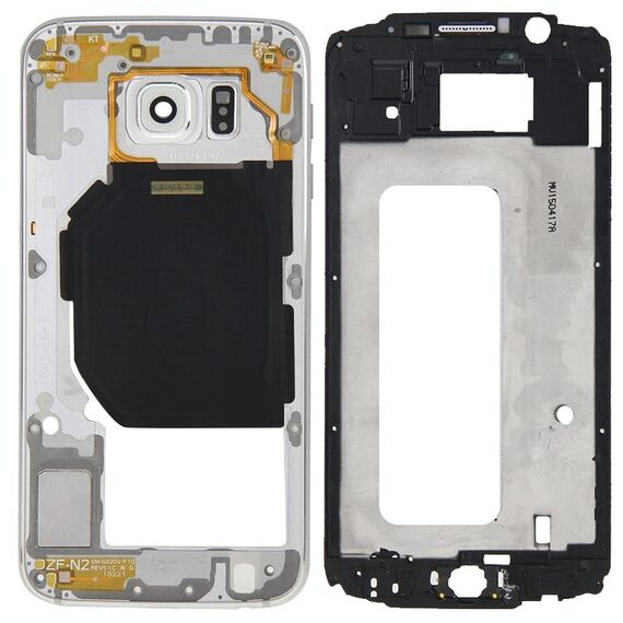 Per Galaxy S6 / G920F Copertura completa dell'alloggiamento (Piastra frontale cornice cornice LCD + Pannello posteriore Alloggiamento obiettivo fotocamera) (Bianco)