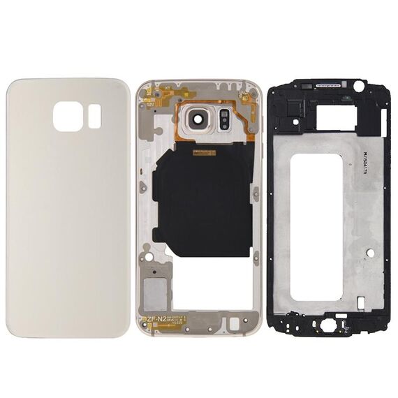 Per Galaxy S6 / G920F Copertura completa dell'alloggiamento (alloggiamento frontale cornice cornice LCD + piastra posteriore custodia pannello obiettivo fotocamera + coperchio posteriore batteria) (oro)