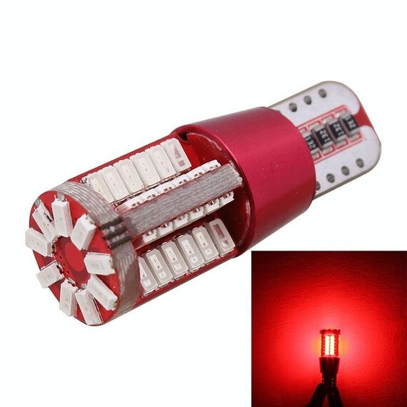 2 PCS T10 5W 285LM Luce rossa 57 SMD 4014 Lampada per luci di ingombro per auto Canbus senza errori LED, DC 12V