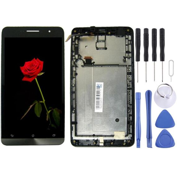 Schermo LCD OEM per Asus Zenfone 6 / A600CG Digitizer Assemblaggio completo con cornice (nero)