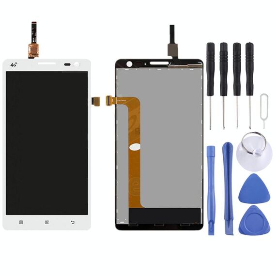 Schermo LCD OEM per Lenovo S856 con assemblaggio completo di digitalizzatore (bianco)