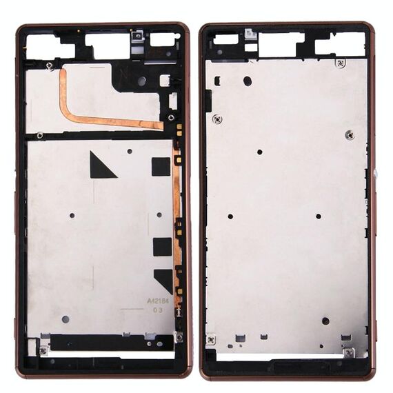 Cornice per cornice LCD alloggiamento anteriore per Sony Xperia Z3 (SIM singola) (marrone)