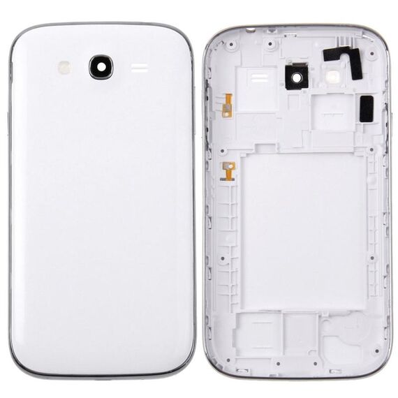 Cornice centrale per Galaxy Grand Duos / i9082 + coperchio posteriore della batteria (bianco)