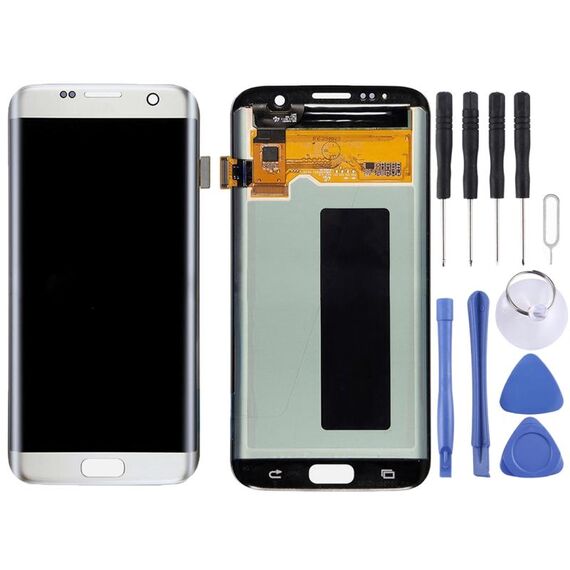 Display LCD originale + Touch Panel per Galaxy S7 Edge / G9350 / G935F / G935A / G935V, G935FD, G935W8, G935T, G935U (argento)