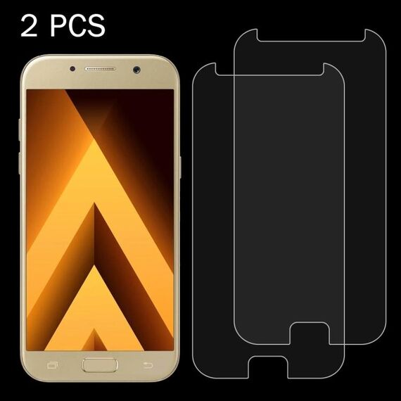 2 PCS per Galaxy A5 (2017) / A520 0.26mm 9H Durezza superficiale 2.5D Pellicola non a schermo intero in vetro temperato antideflagrante