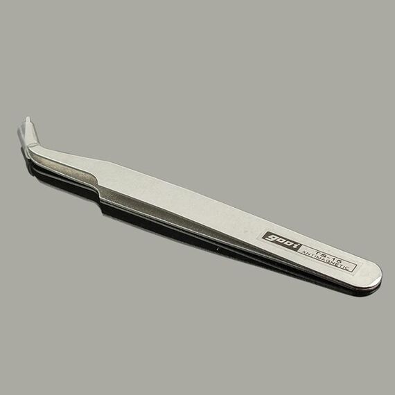 Pinzette piegate in acciaio Gooi TS-15 (argento)