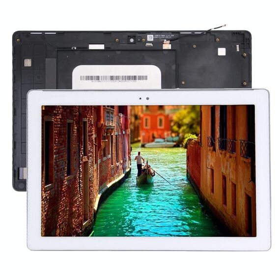 Schermo LCD OEM per Asus ZenPad 10 Z300C / Z300CG P023, digitalizzatore versione cavo flessibile verde assemblaggio completo con cornice (bianco)