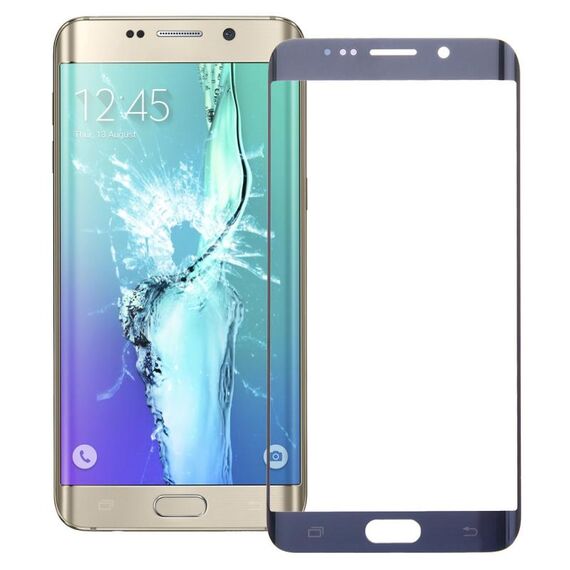 Per Galaxy S6 Edge + / G928 Lente in vetro esterno per schermo frontale (blu scuro)