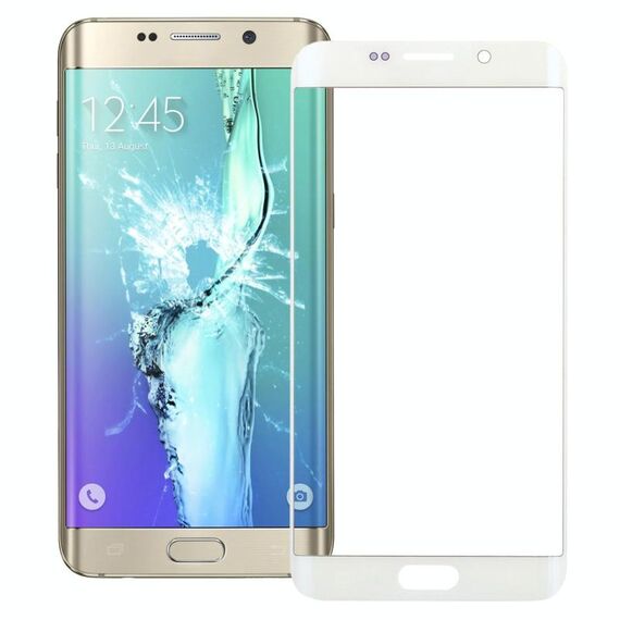 Per Galaxy S6 Edge + / G928 Lente in vetro esterno per schermo frontale (bianco)