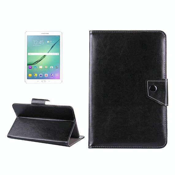 Custodia in pelle per tablet da 10 pollici Custodia protettiva con struttura a cavallo pazzo con supporto per Asus ZenPad 10 Z300C, Huawei MediaPad M2 10.0-A01W, Cube IWORK10 (nero)