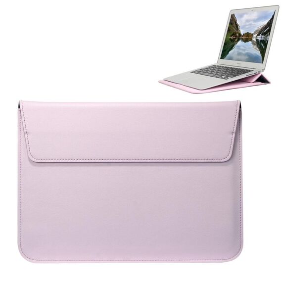 Custodia universale in pelle PU stile busta con supporto per notebook ultrasottile Tablet PC 15,4 pollici, dimensioni: 39x28x1,5 cm (rosa)