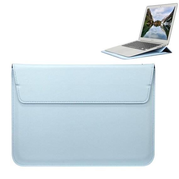 Custodia universale in pelle PU stile busta con supporto per notebook ultrasottile Tablet PC 15,4 pollici, dimensioni: 39x28x1,5 cm (blu)