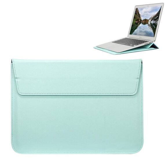 Custodia universale in pelle PU stile busta con supporto per notebook ultrasottile Tablet PC 15,4 pollici, dimensioni: 39x28x1,5 cm (verde menta)