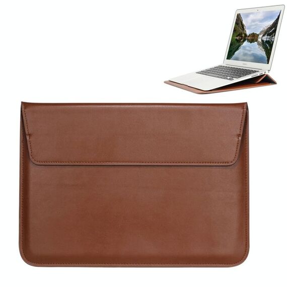 Custodia universale in pelle PU stile busta con supporto per notebook ultrasottile Tablet PC 15,4 pollici, dimensioni: 39x28x1,5 cm (marrone)