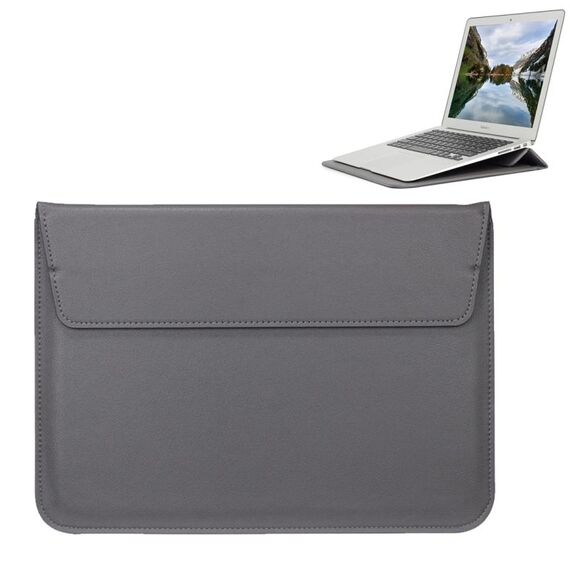 Custodia universale in pelle PU stile busta con supporto per notebook ultrasottile Tablet PC da 13,3 pollici, dimensioni: 35x25x1,5 cm (grigio)