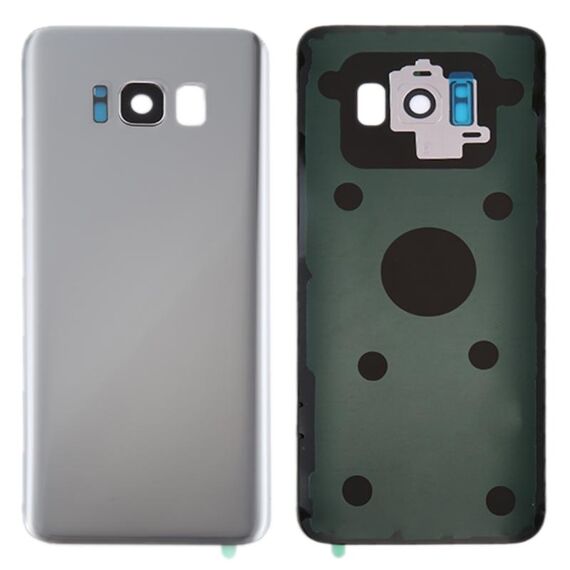 Cover posteriore batteria per Galaxy S8+ / G955 con copriobiettivo fotocamera e adesivo (argento)