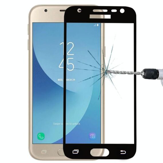 Per Galaxy J3 (2017) (versione UE) 0,26 mm 9H Durezza superficiale Protezione schermo in vetro temperato a schermo intero curvo 2,5D (nero)