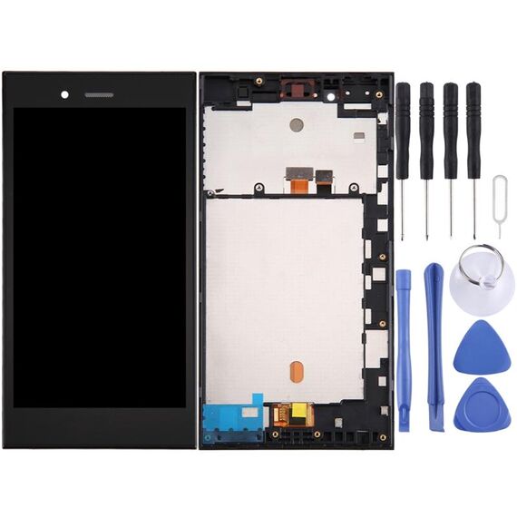 Schermo LCD originale per BlackBerry Z3 Digitizer Assemblaggio completo con cornice (nero)
