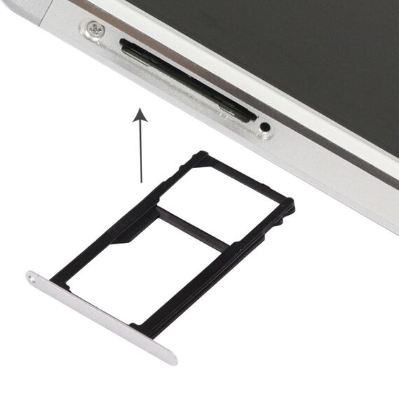 Per Huawei Honor 7 Nano SIM Card Tray + Nano SIM / Micro SD Card Tray (Silver)