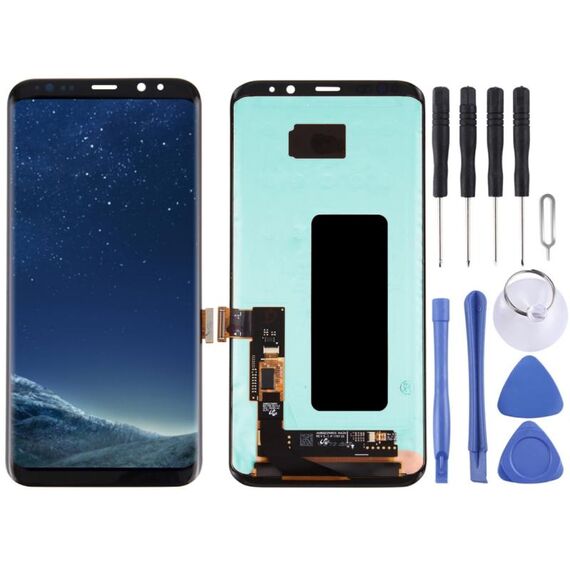 Display LCD originale + Touch Panel per Galaxy S8 + / G955 / G955F / G955FD / G955U / G955A / G955P / G955T / G955V / G955R4 / G955W / G9550 (nero)